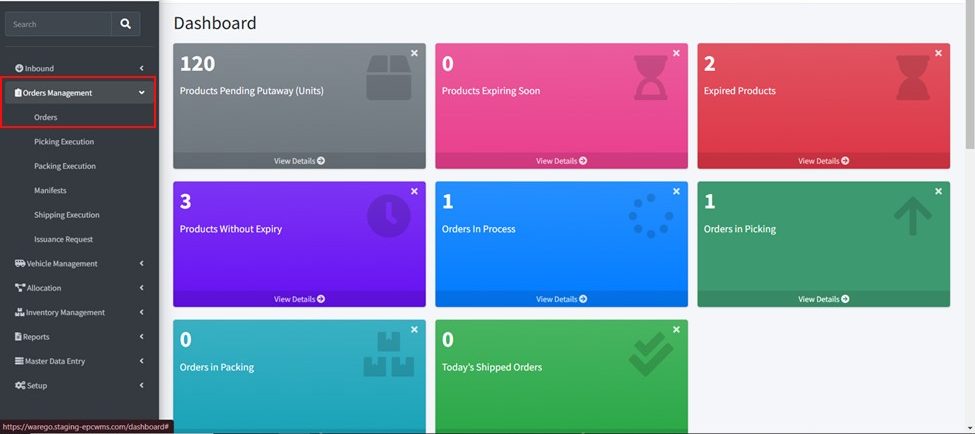 Access the Order Management Module