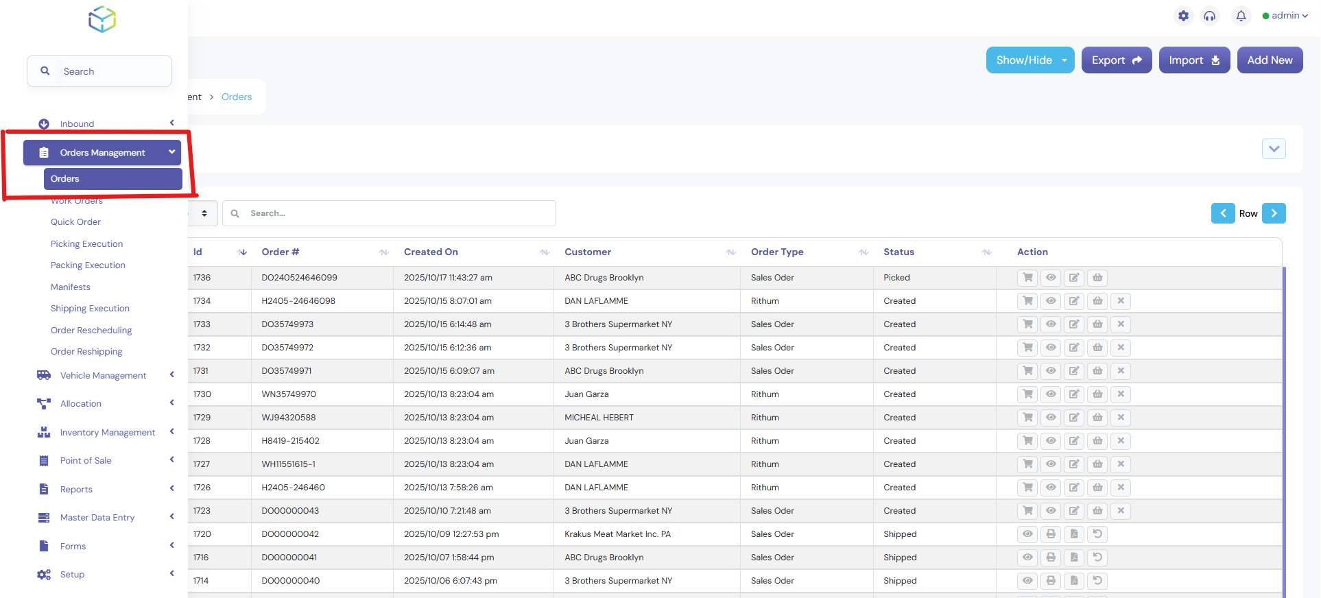Accessing the Order for Processing