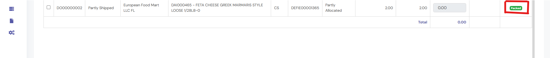 Click on Submit to complete the packing process