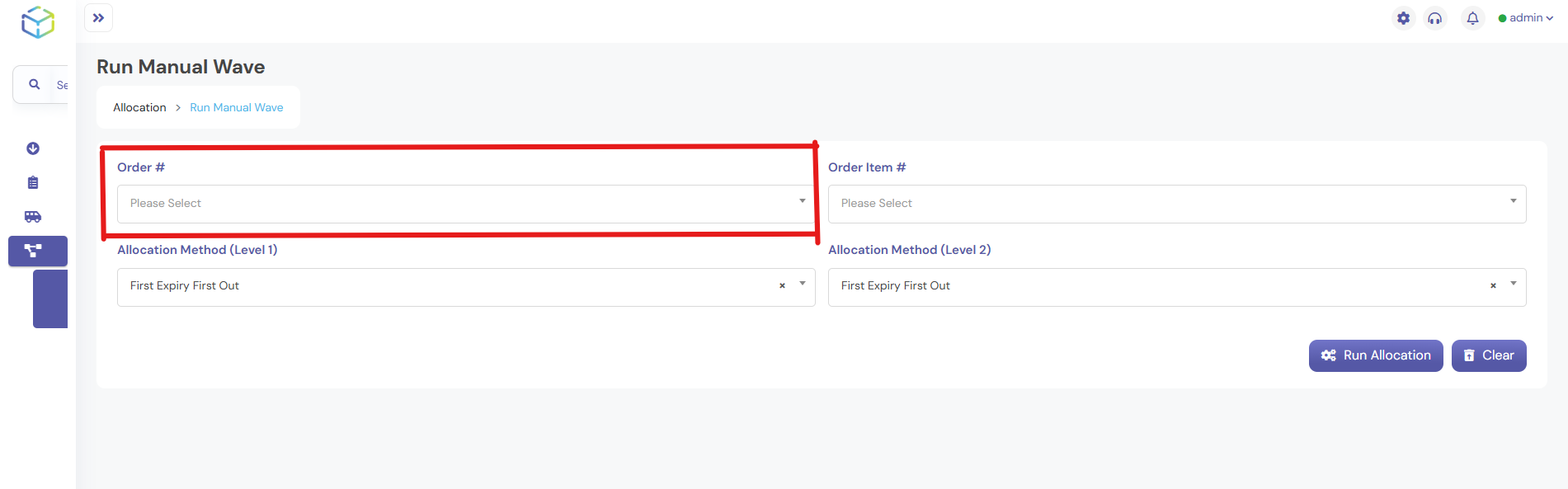Enter the copied Order Number in the Order # field.