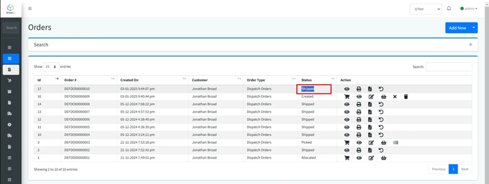 verify order status