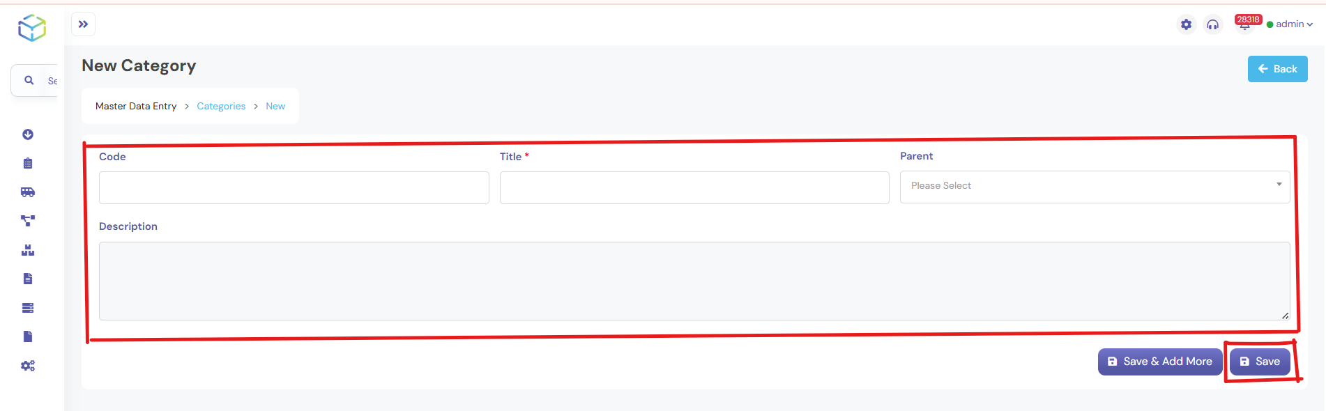 Fill in The Category Details